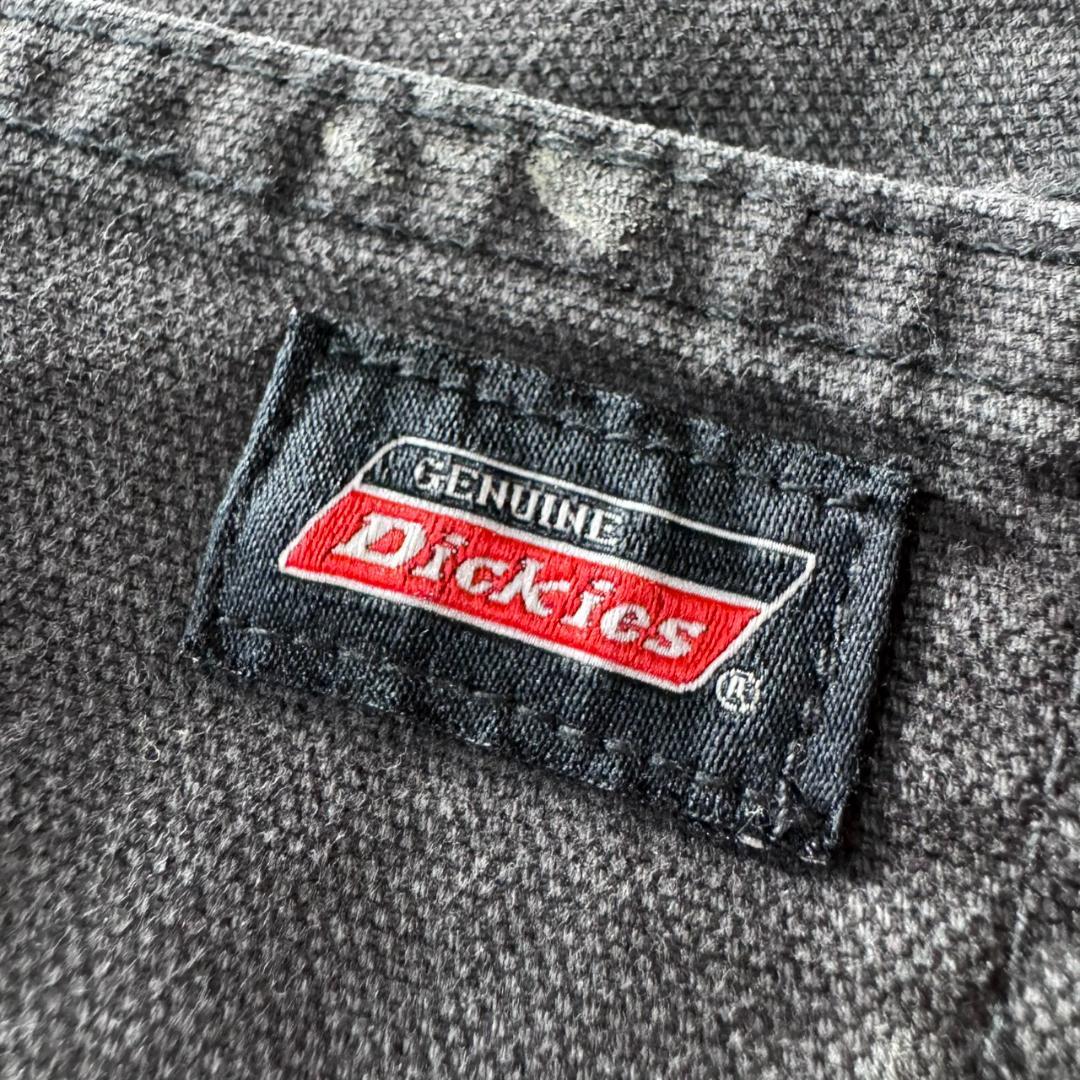 00s 古着 Dickies ダックペインターパンツ ブラック ペンキ w36
