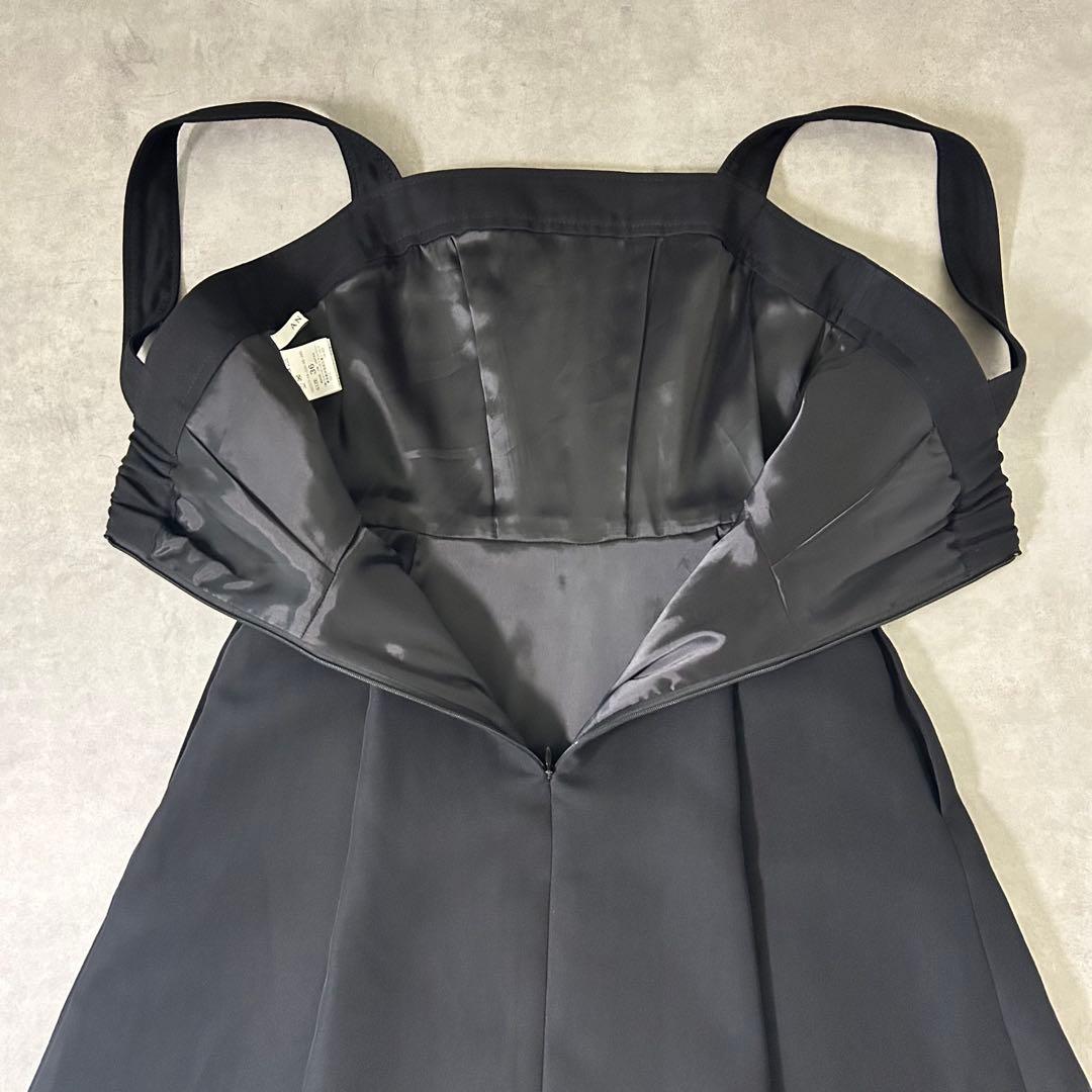 【美シルエット】ANAYI フレアワンピース ブラック 36 S ロングワンピ