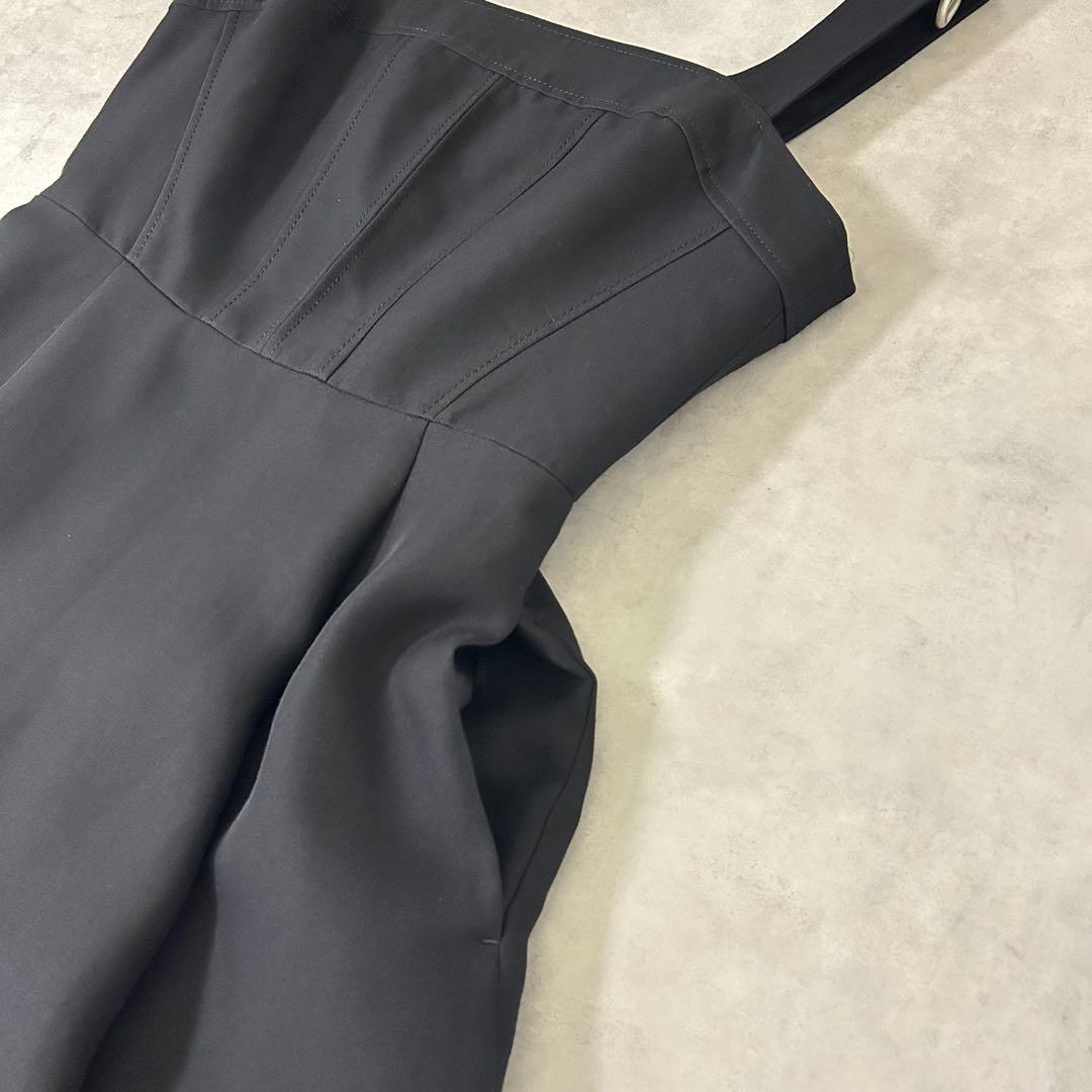 【美シルエット】ANAYI フレアワンピース ブラック 36 S ロングワンピ