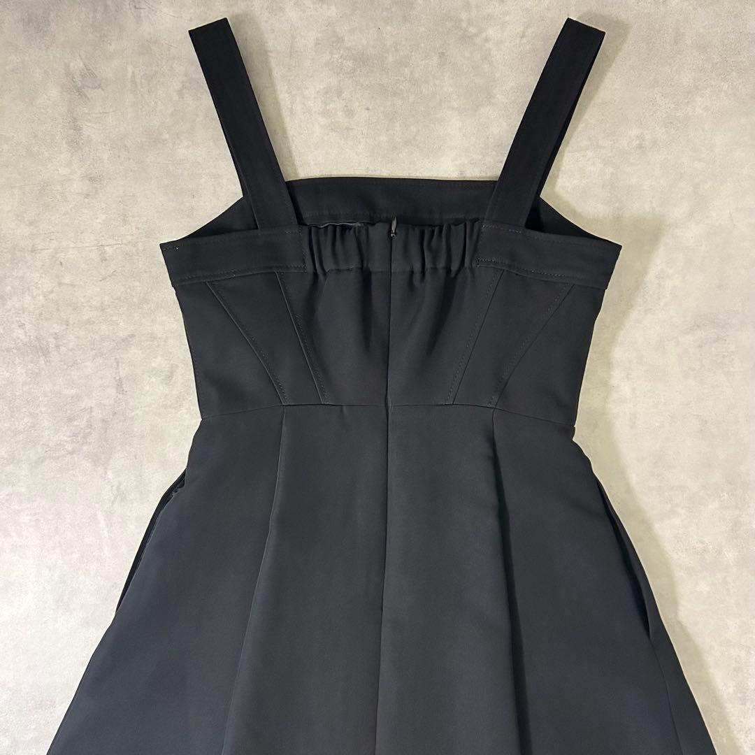 【美シルエット】ANAYI フレアワンピース ブラック 36 S ロングワンピ
