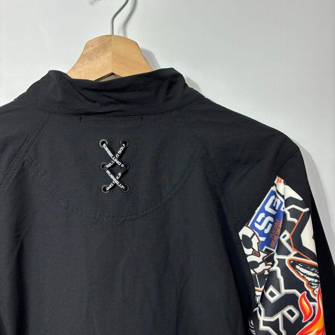 新品 ラッセルノ ゴルフ ハーフジップ プルオーバー ブルゾン ブラック 2XL