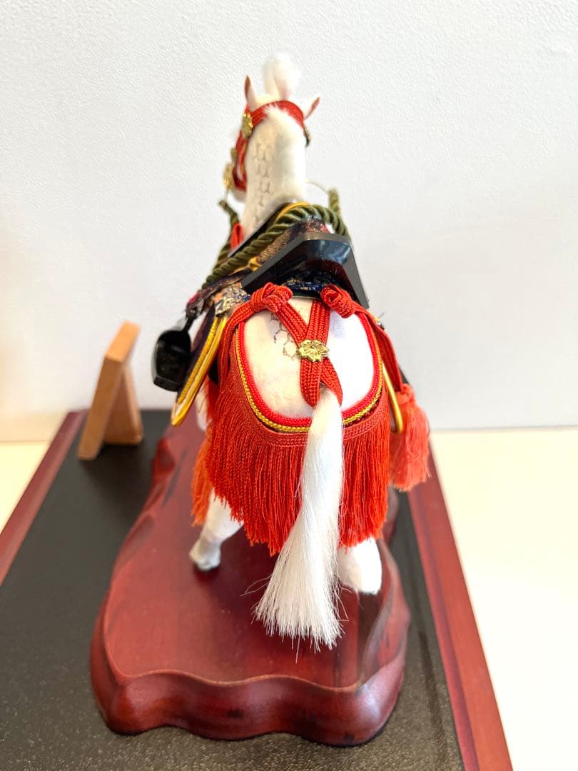 ケース入り五月人形⭐️御飾馬⭐️寿山作 白馬日本人形 置物 縁起物