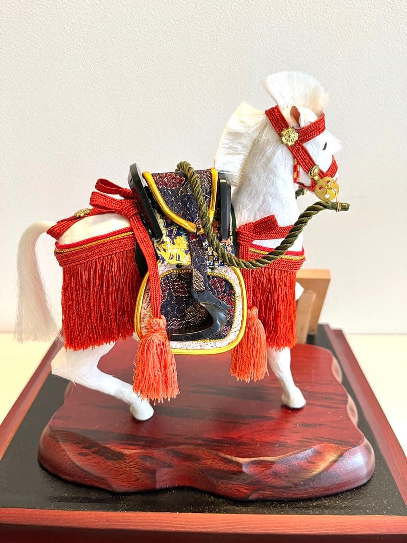 ケース入り五月人形⭐️御飾馬⭐️寿山作 白馬日本人形 置物 縁起物