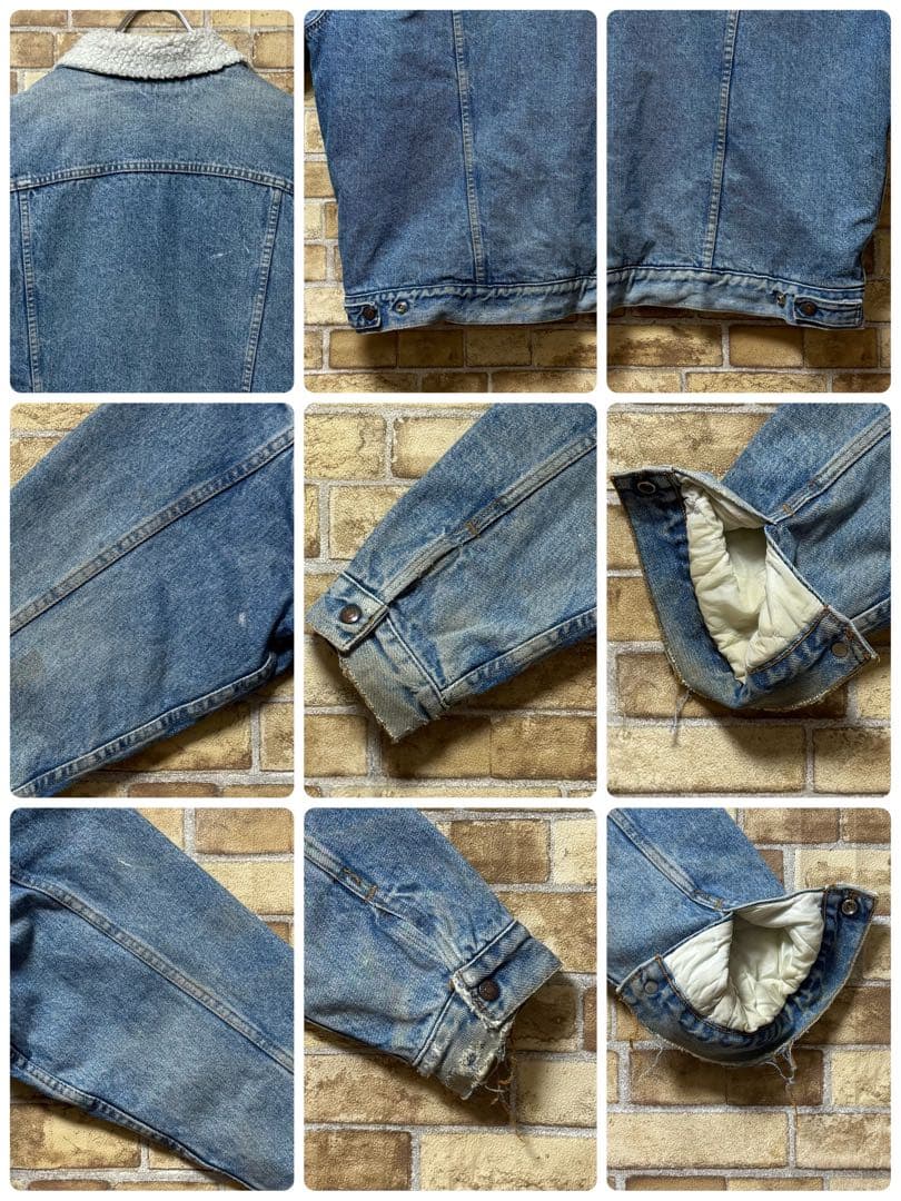 リーバイス　USA製　裏ボアデニムジャケット　Gジャン　ビッグシルエット　XL.