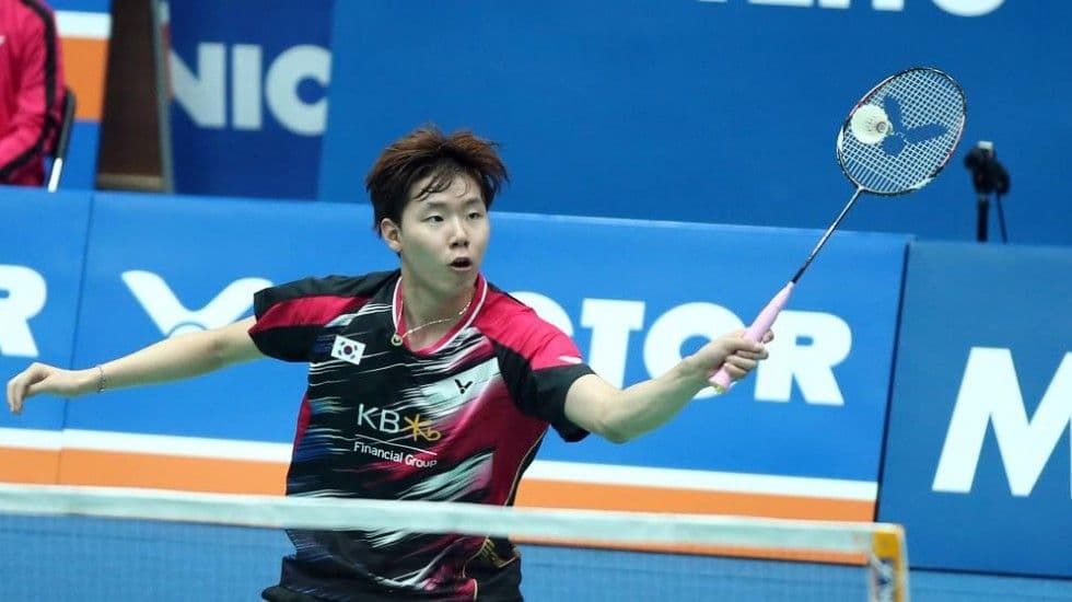 VICTOR韓国代表姜敏赫選手着用モデル バドミントンシャツ トナミ実業団NTT