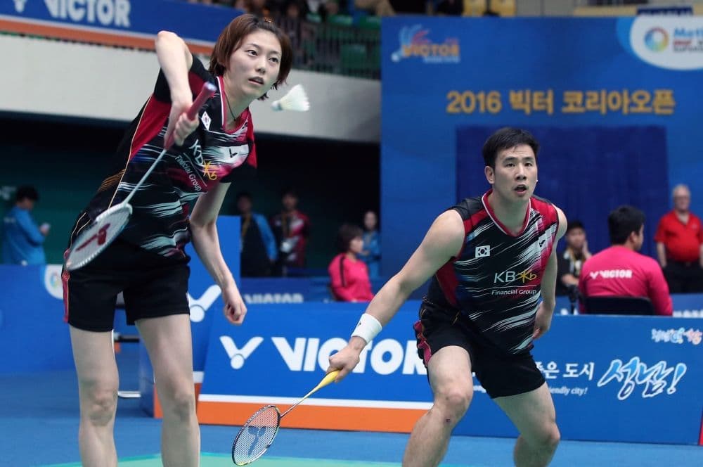 VICTOR韓国代表姜敏赫選手着用モデル バドミントンシャツ トナミ実業団NTT