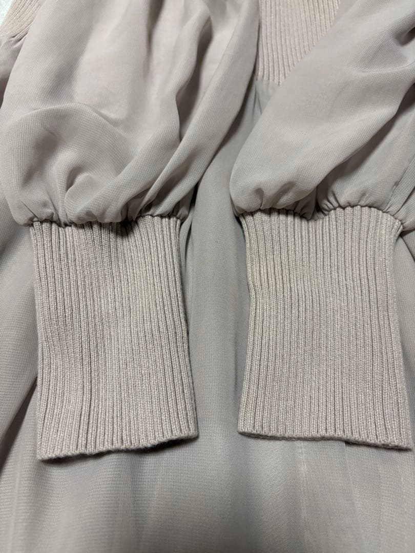 riendaリエンダ knitコンビスリットフレアワンピース