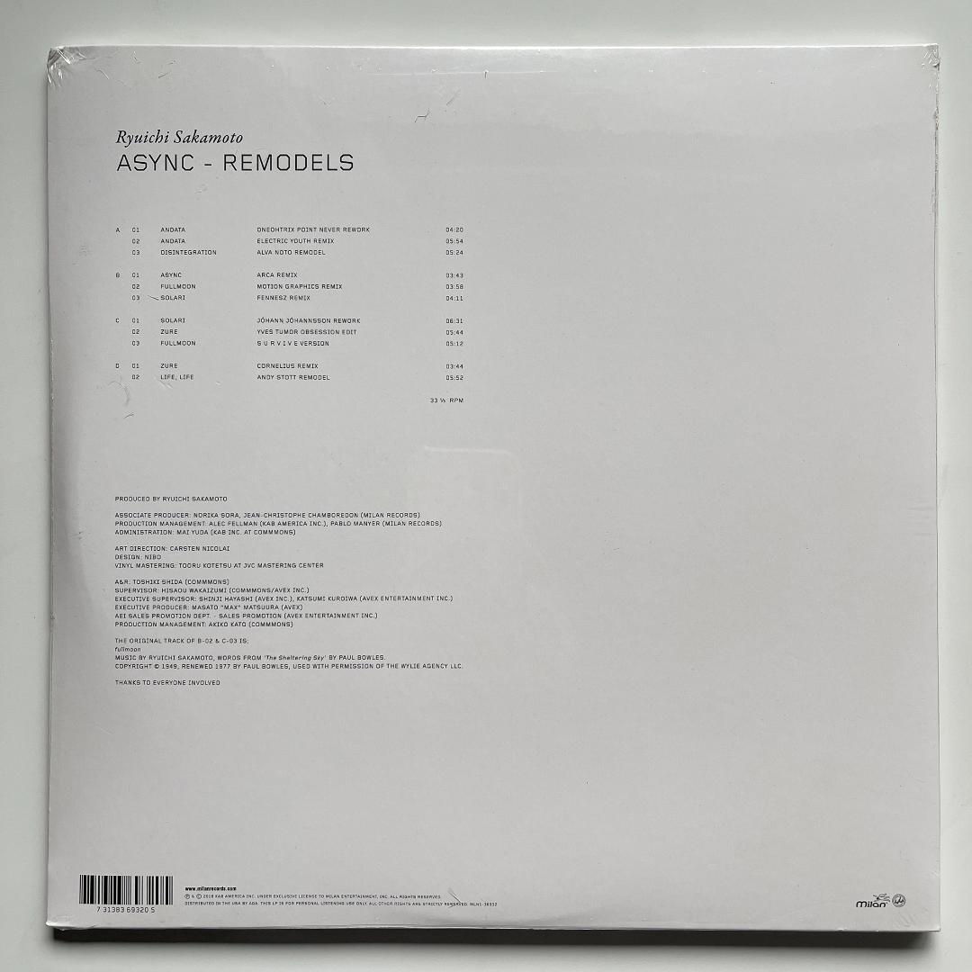 未開封 レコード2枚組〔 坂本龍一 Async - Remodels 〕ymo