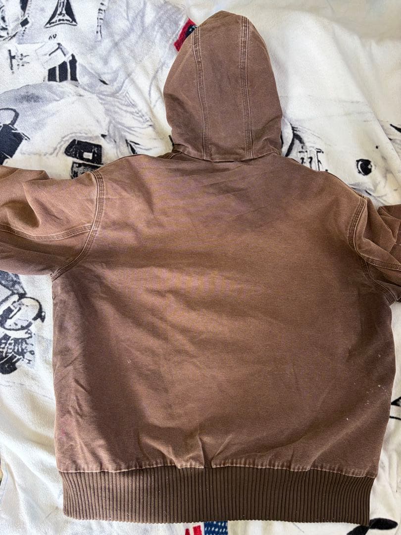 Carhartt アクティブジャケット数原龍友着用 ダメージ フェード ブラウン
