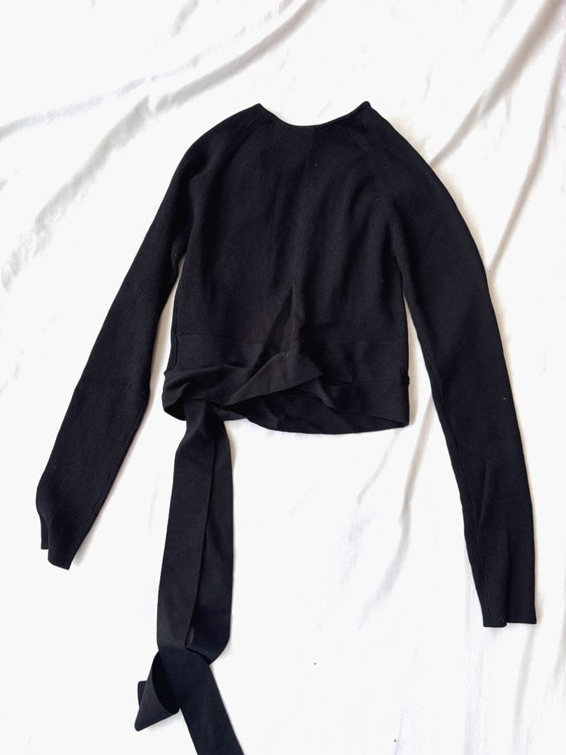 新品チャコット BALANCE★13,200円 カシュクールニット 黒 M