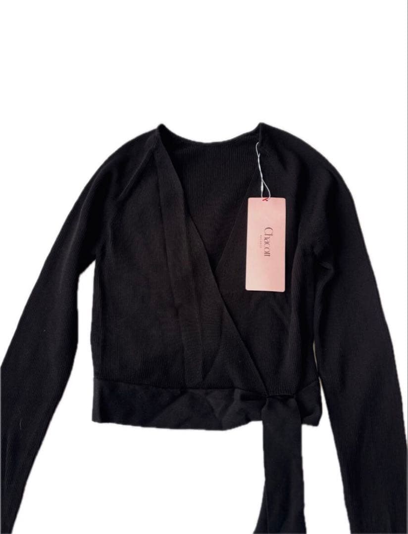 新品チャコット BALANCE★13,200円 カシュクールニット 黒 M