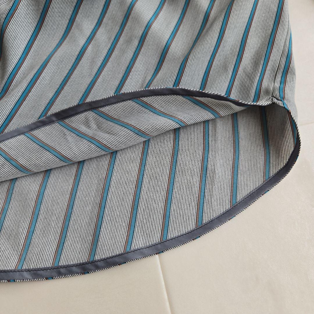 iCB Light Twill ボウタイ デサイン ブラウス L ストライプ