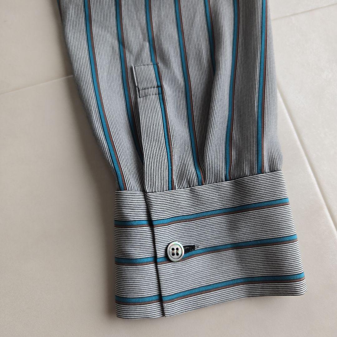 iCB Light Twill ボウタイ デサイン ブラウス L ストライプ