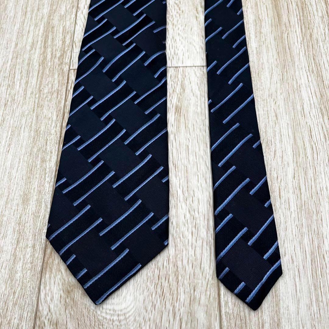 ✨極美品✨ISSEY MIYAKE ネクタイ ストライプ ネイビー シルク100