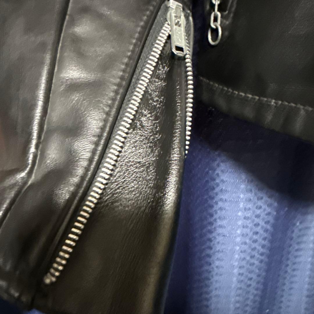 USA製 Schott 革 シングルライダースジャケット ブラックサイズ36