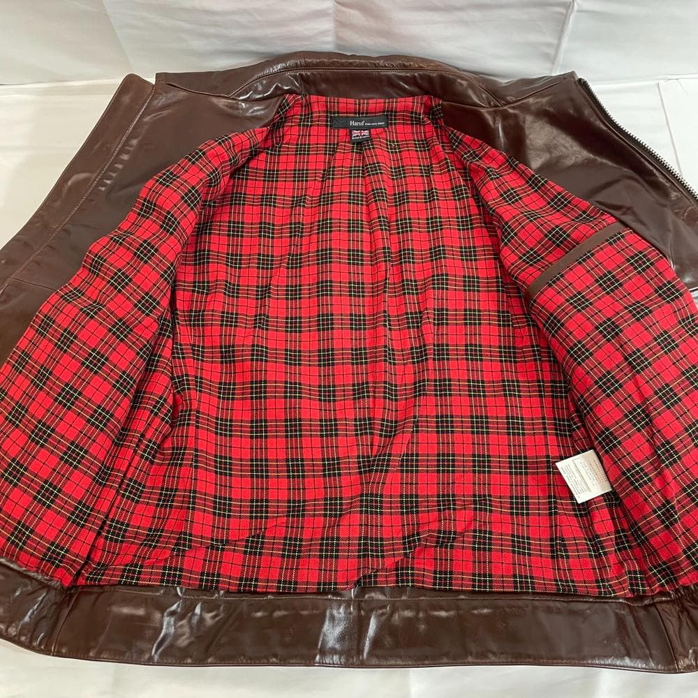 ◆Haruf レザージャケット ブラウン 3Lサイズ 本革 馬革 10635