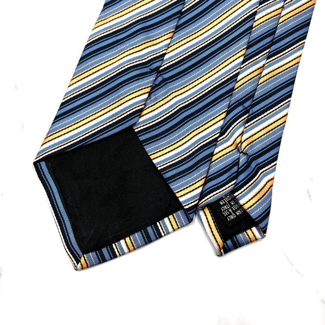 ◆美品◆ dunhill ダンヒル ネクタイ ストライプ柄 青色 カジュアル