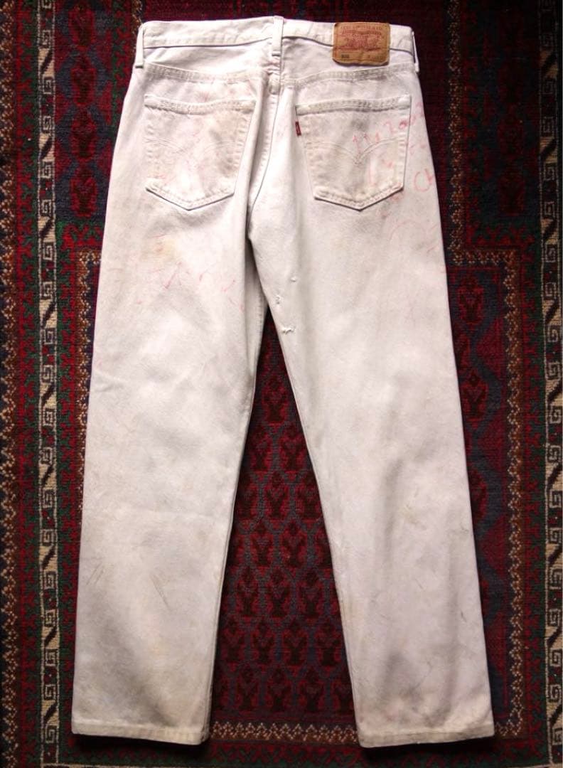 Europe Levi's 501 UK製 33 ペイント リーバイス ホワイト