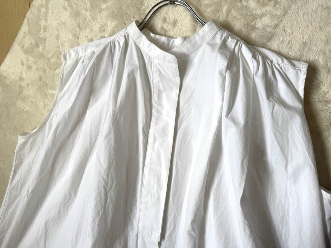 極美品 エトレトーキョー シャツワンピース ロング ノースリーブ 白