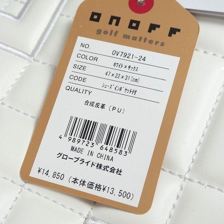 花*花　オノフ ゴルフ ボストンバッグ シューズ収納ポケット付き 白/青