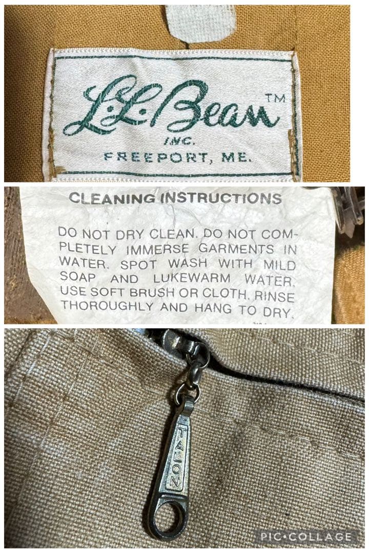 L.L.Bean 60s 70s 筆記体タグ ハンティングジャケット 襟コーズ