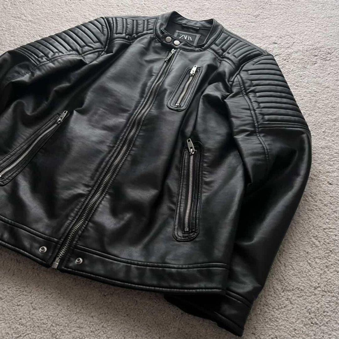✨️完売品✨️希少XLサイズ ZARA シングルライダースジャケット バイカー