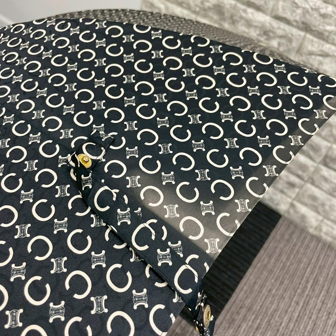 CELINE　セリーヌ　Cマカダム　長傘　ブラック