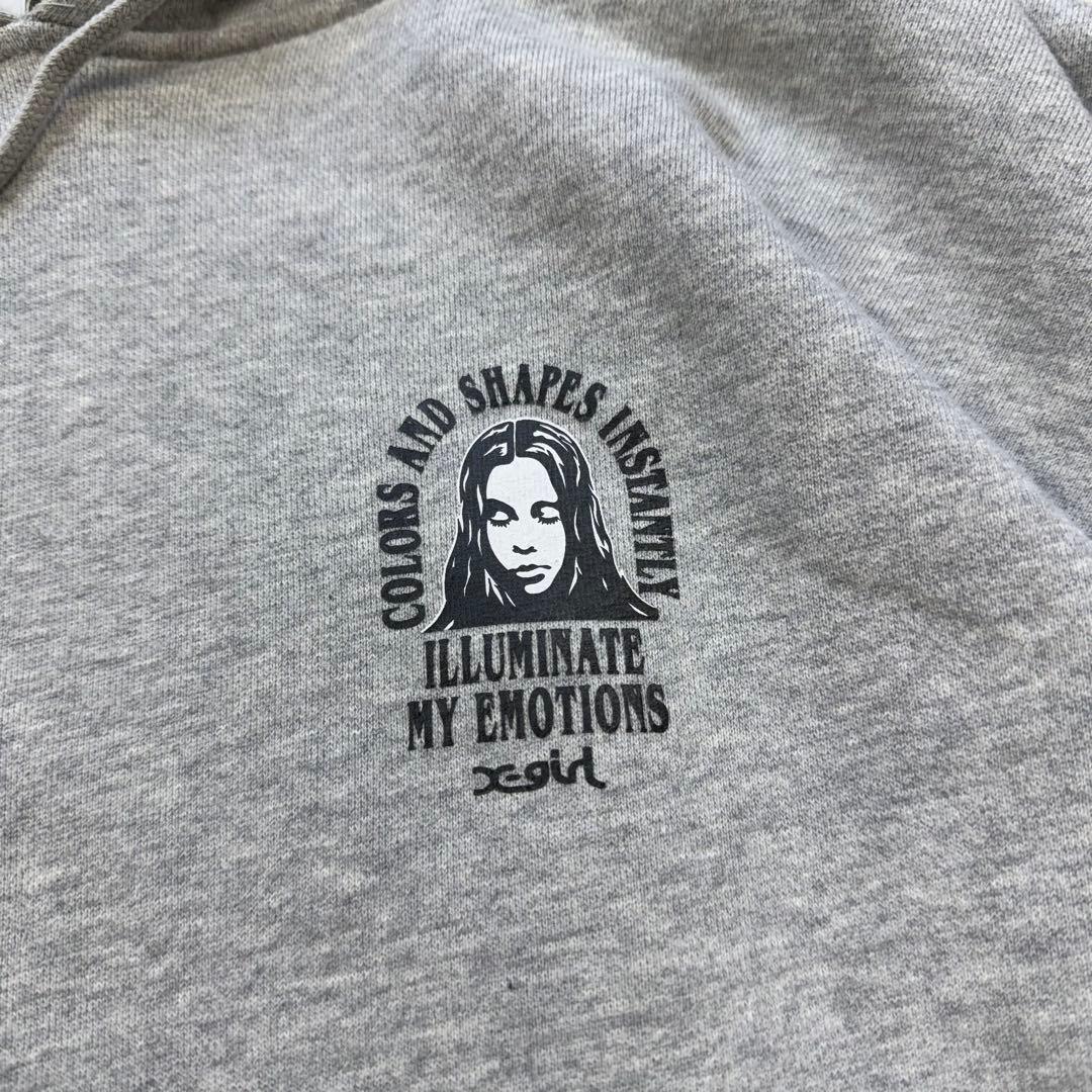 極美品 X-girl ARCH & FACE LOGO スウェット パーカー L