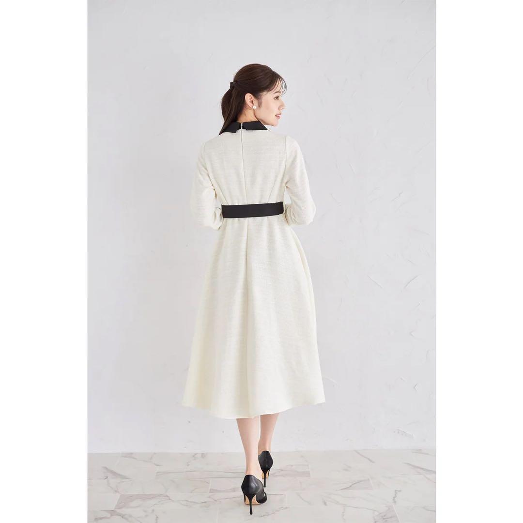 《新品タグ付き》トッコ♡ ベルト付き配色ラメツイードシャツワンピース