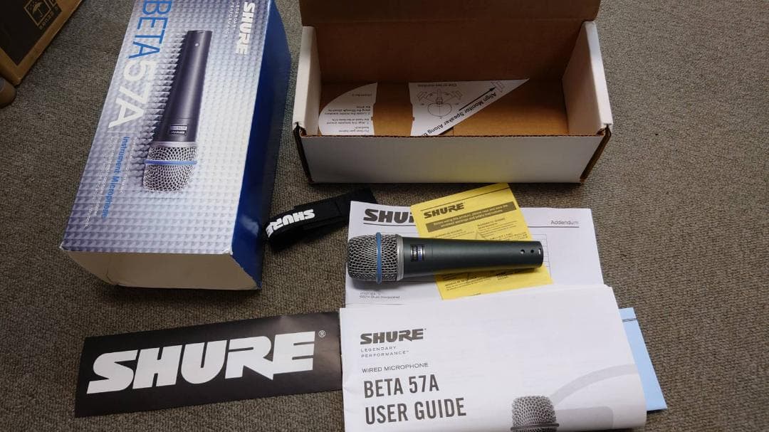 SHURE BETA 57A ダイナミックマイク　箱付き　中古動作品