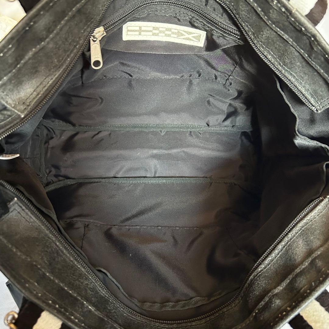 【美品】森野帆布 トートバッグ メンズ 帆布×本革 ブラック 肩掛け 人気 希少