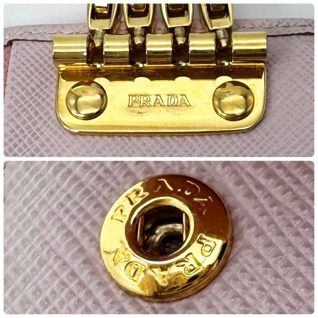 PRADA プラダ サフィアーノレザー 4連キーケース ピンク 桜 レディース