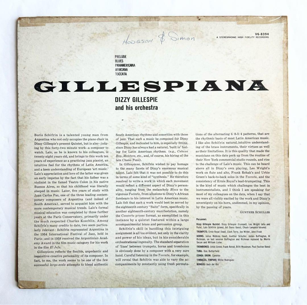 Dizzy Gillespie Gillespianaアフロキューバン傑作US盤
