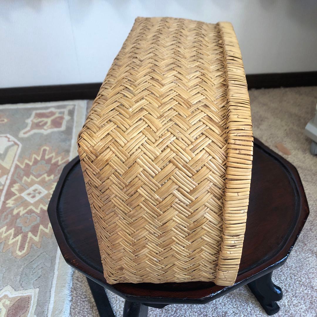 鳥越の竹細工　小行李　約38㎝×25㎝×17㎝ 鈴竹　フタなし　レトロ　レア