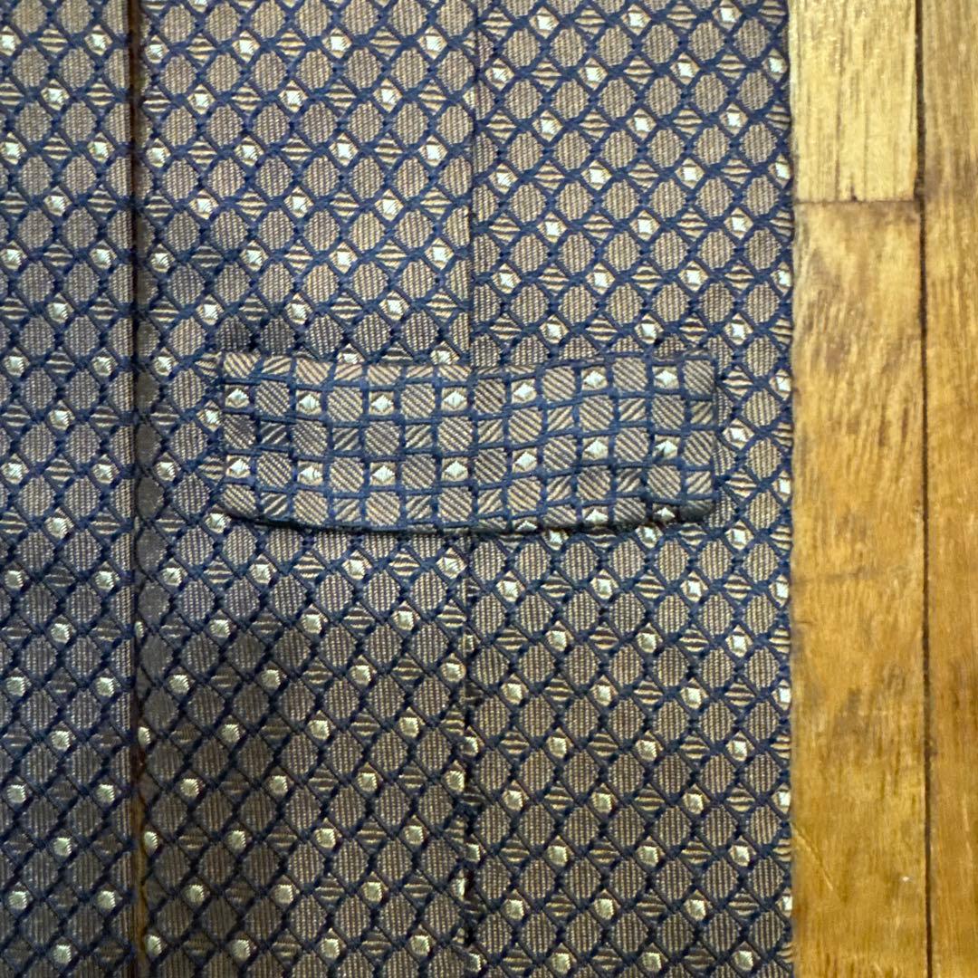 ブリオーニ　Brioni ブラウン　ネイビー　ネクタイ　肉厚　大剣8.5cm