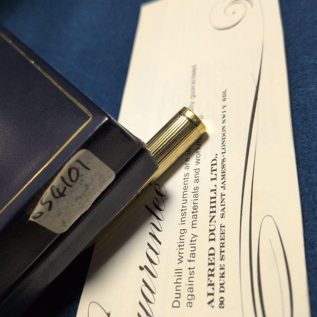 d*3様 ダンヒル万年筆/ペン先dunhill750刻印。ライン模様ゴールドプレ