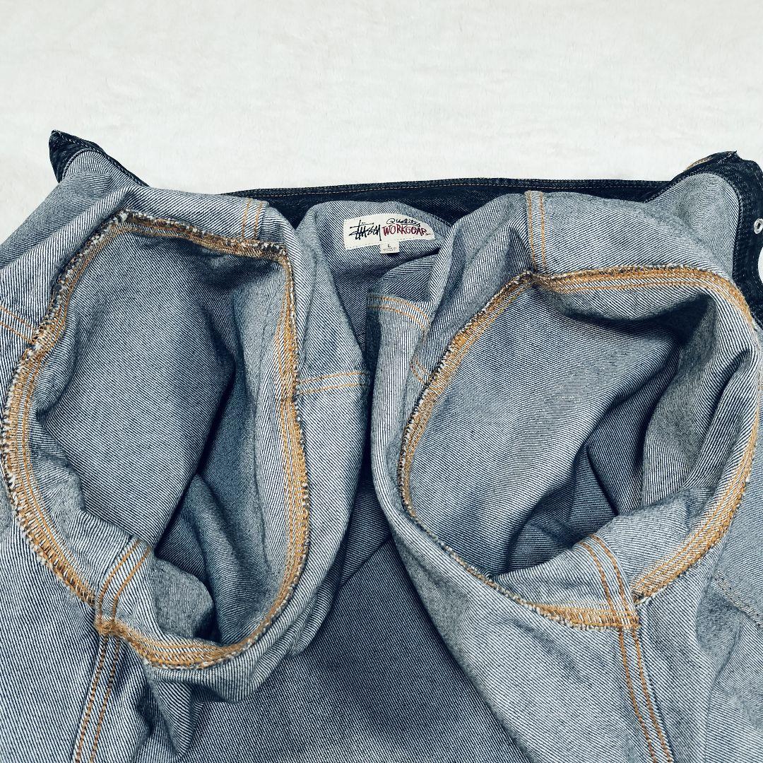 【美品】ステューシー　Stussy　厚手　デニムジャケット　L　ブラック