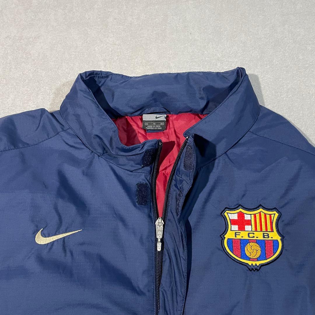 【00s!美品】NIKE FCバルセロナ 中綿ジャケット着脱ライナーベスト付XL