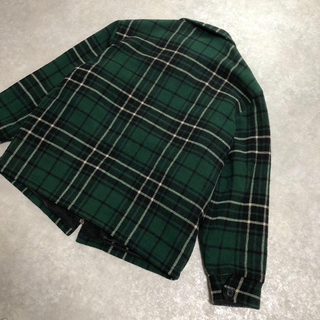 90s USA製Woolrich裏ボアウールジャケットシャドーチェック緑XL相当