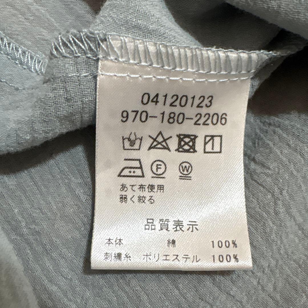 新品同様スーパーハッカ　コットンシフォンブロックフラワー刺繍ピンタックワンピース