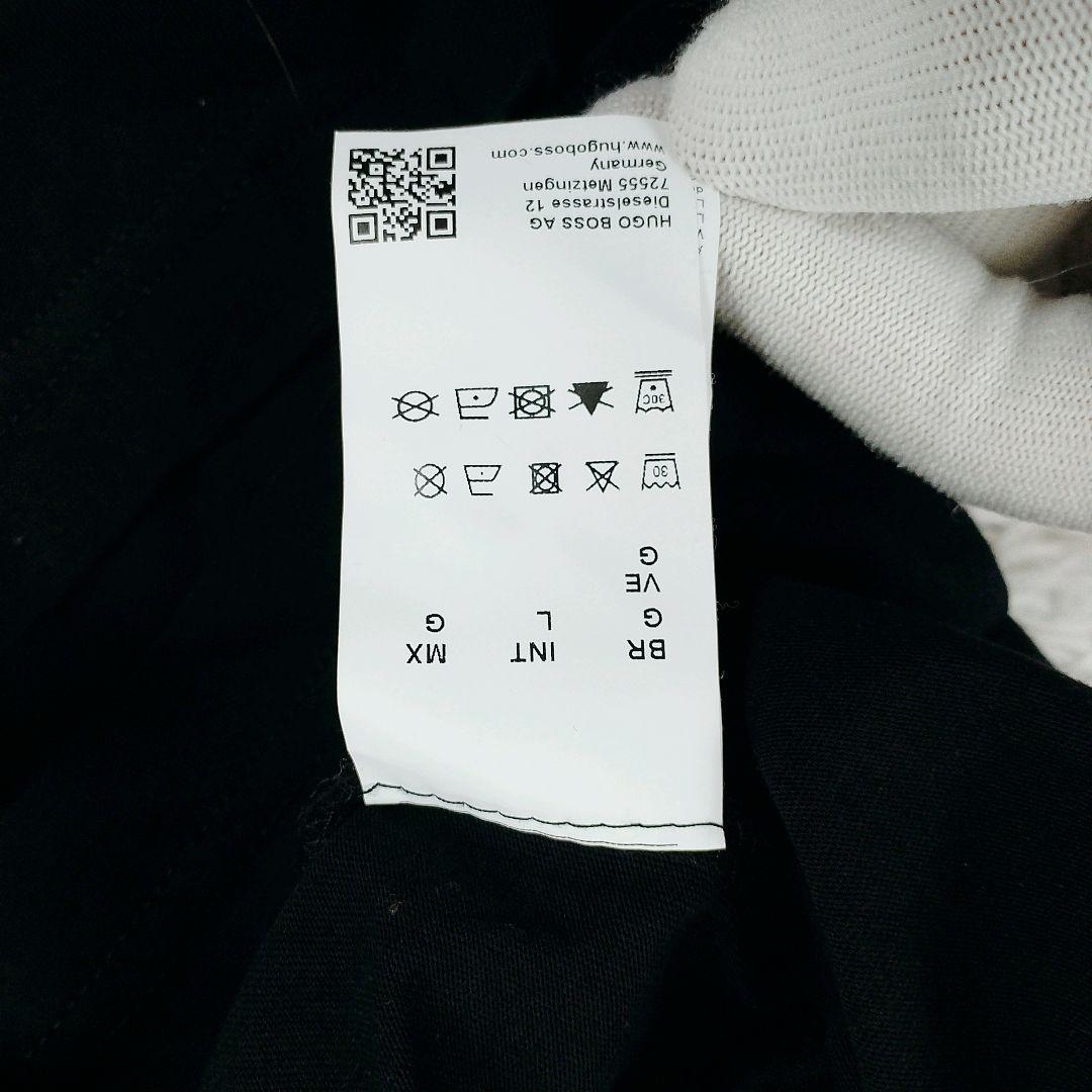 【美品】ヒューゴボス HUGO BOSS ポロシャツ L 黒 刺繍ロゴ ポケット