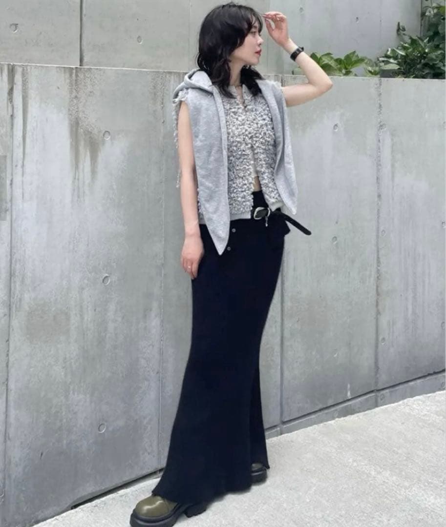 AMERI UND COMPACT BOA KNIT VESTグレーF新品