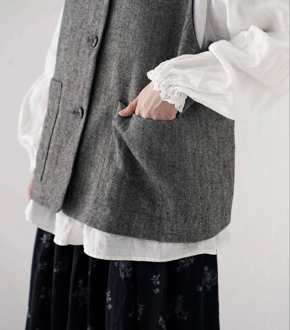 【りぃこ様】nest Robe リネンウールヘリンボーンベスト