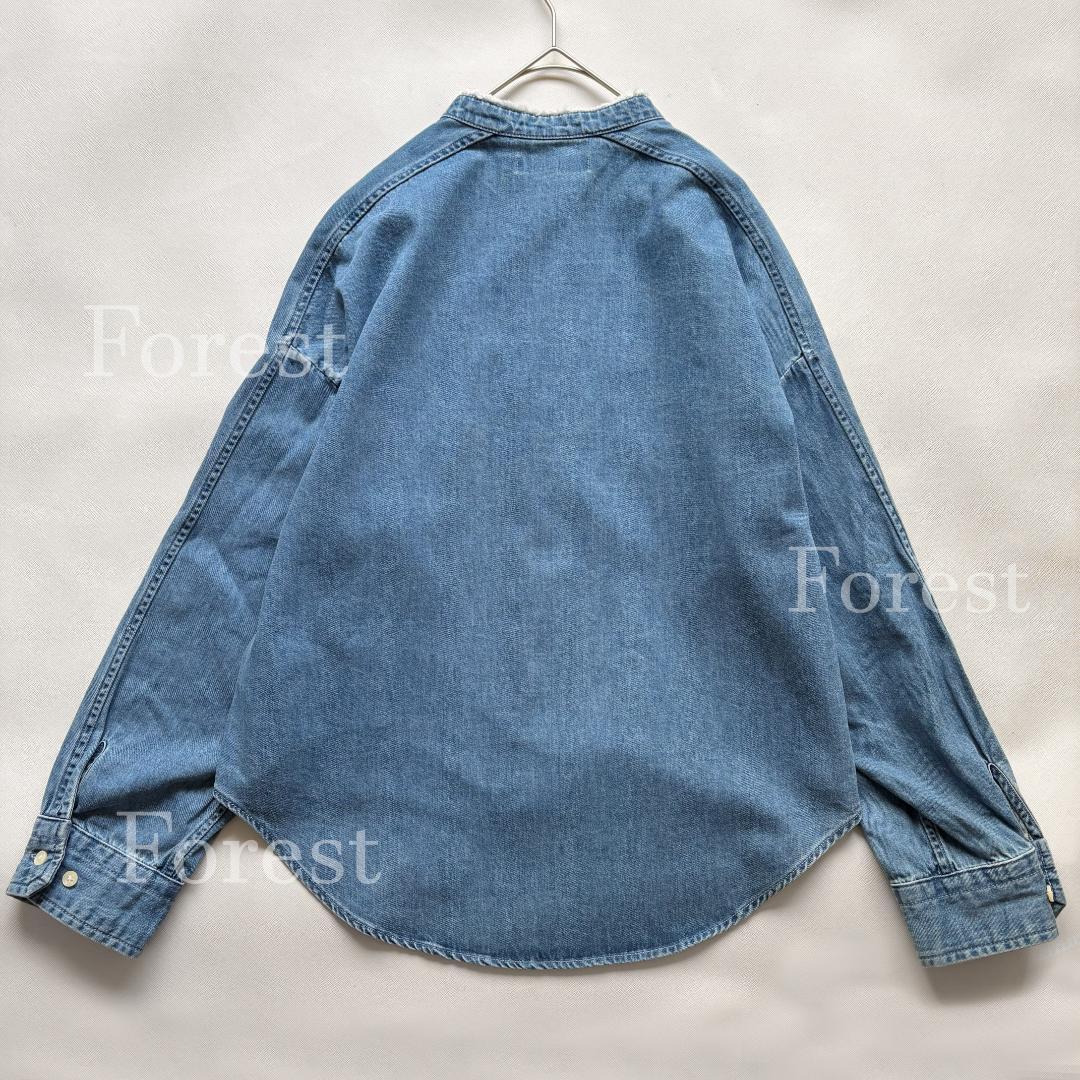 パールボタンデニムシャツ size38　BLANC basque