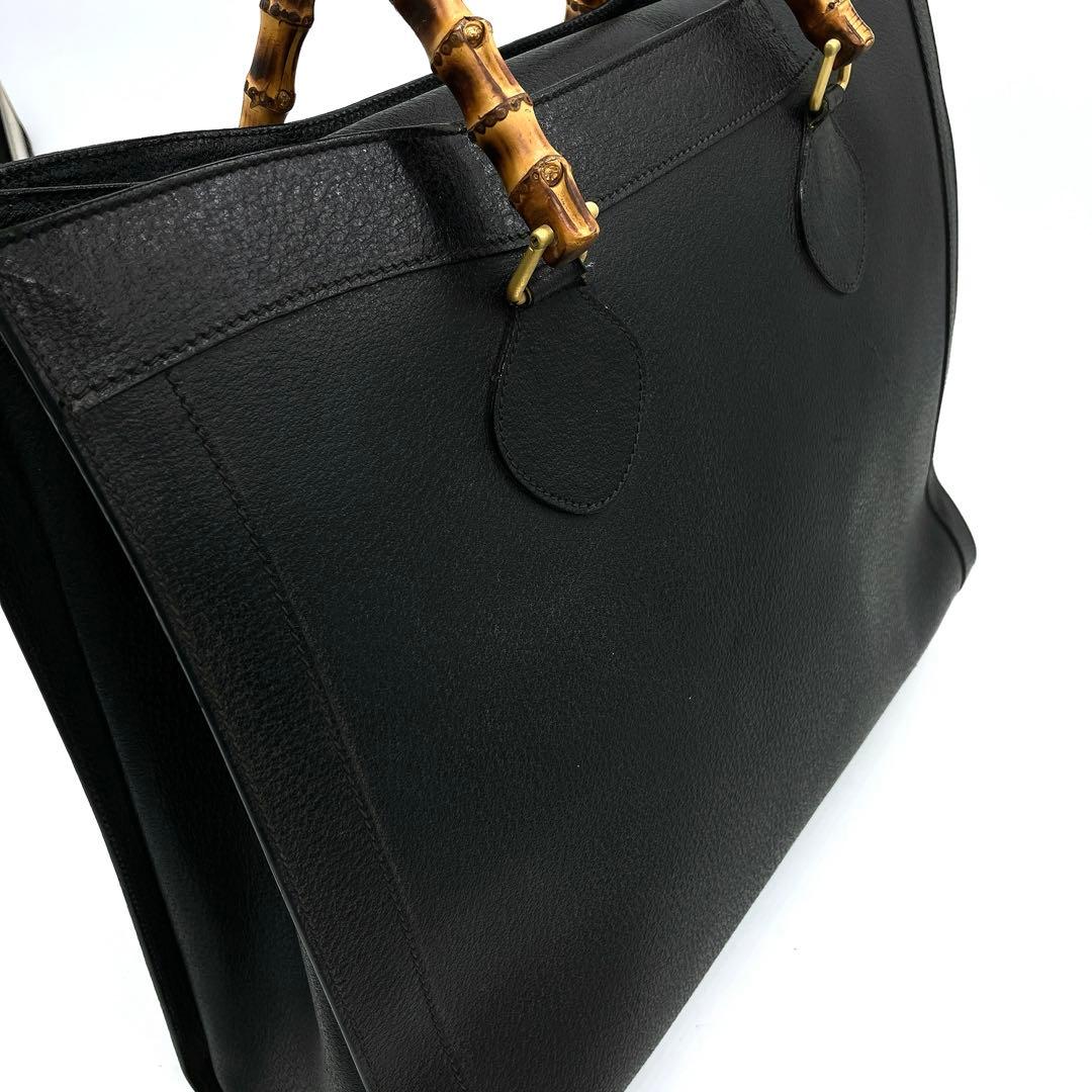 【GUCCI】トートバッグ　バンブー　レザー　ブラック