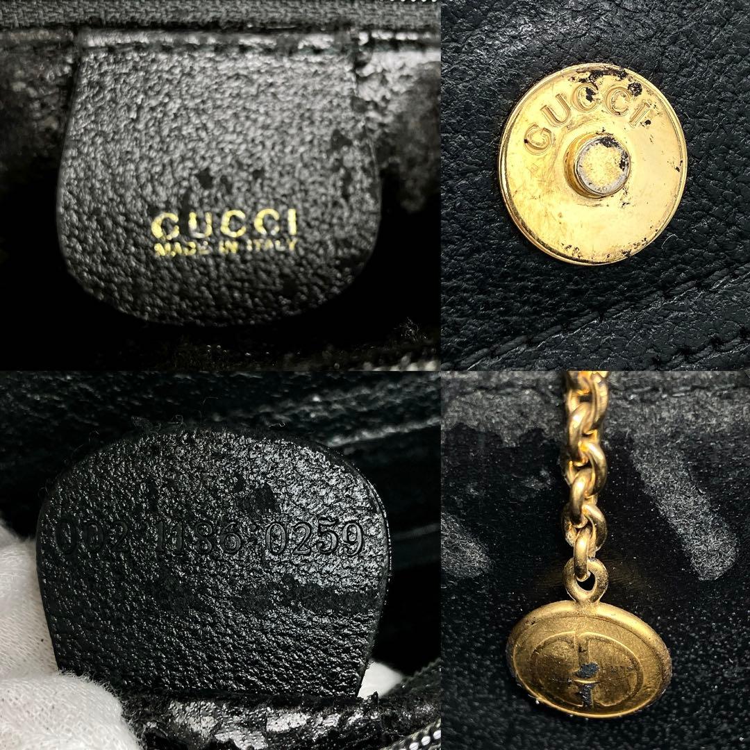 【GUCCI】トートバッグ　バンブー　レザー　ブラック