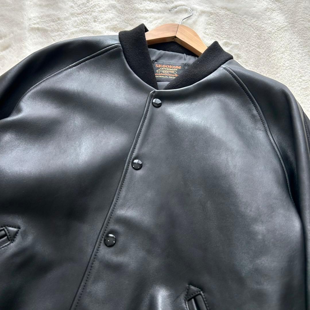 【美品】SKOOKUM スクーカム オールレザージャケット 黒　XL