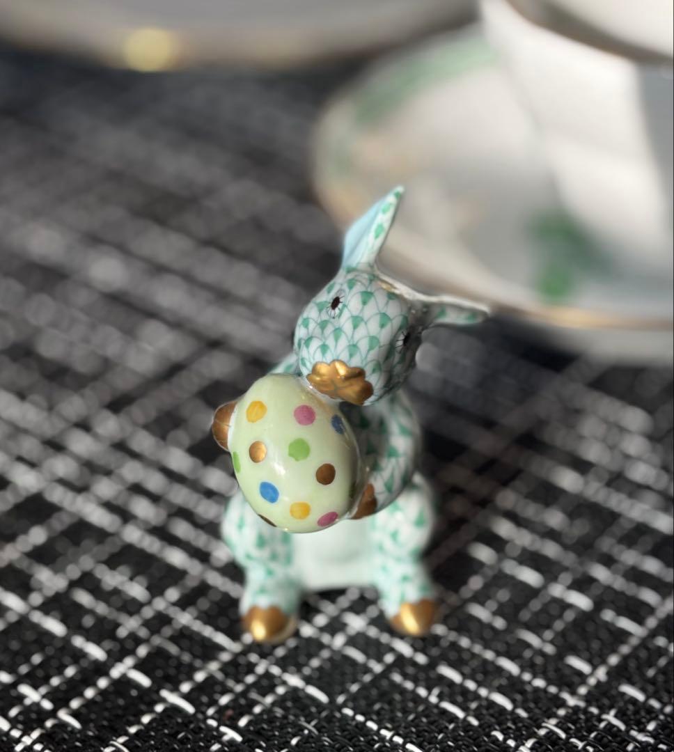 ヘレンド HEREND フィギュリン イースターバニーグリーン