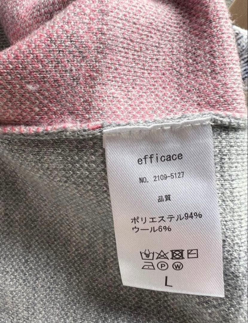 efficace チェック柄 ニットセットアップ　スカート&セーター　サイズL