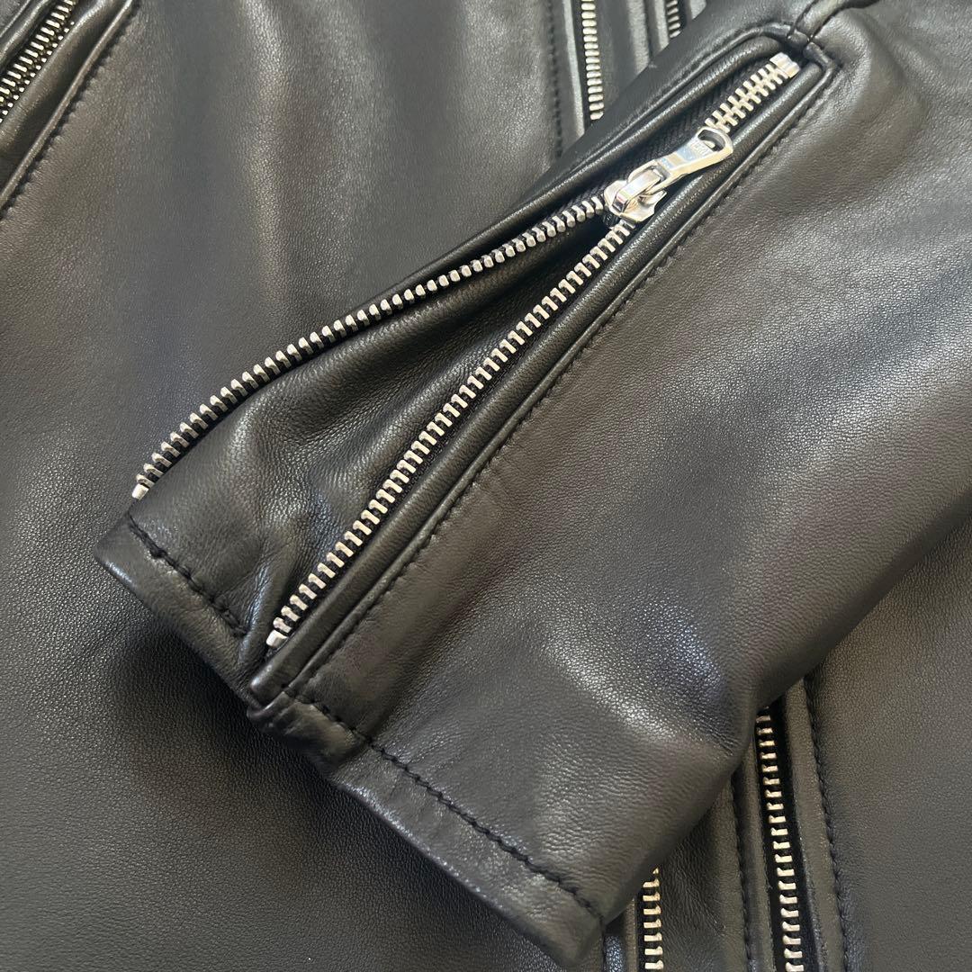 UNITED ARROWS 羊革 ラムレザー シングルライダースジャケット